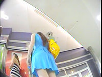 This cute teen in blue dress at once drew my attention and I was not disappointed also with her teen up skirt view